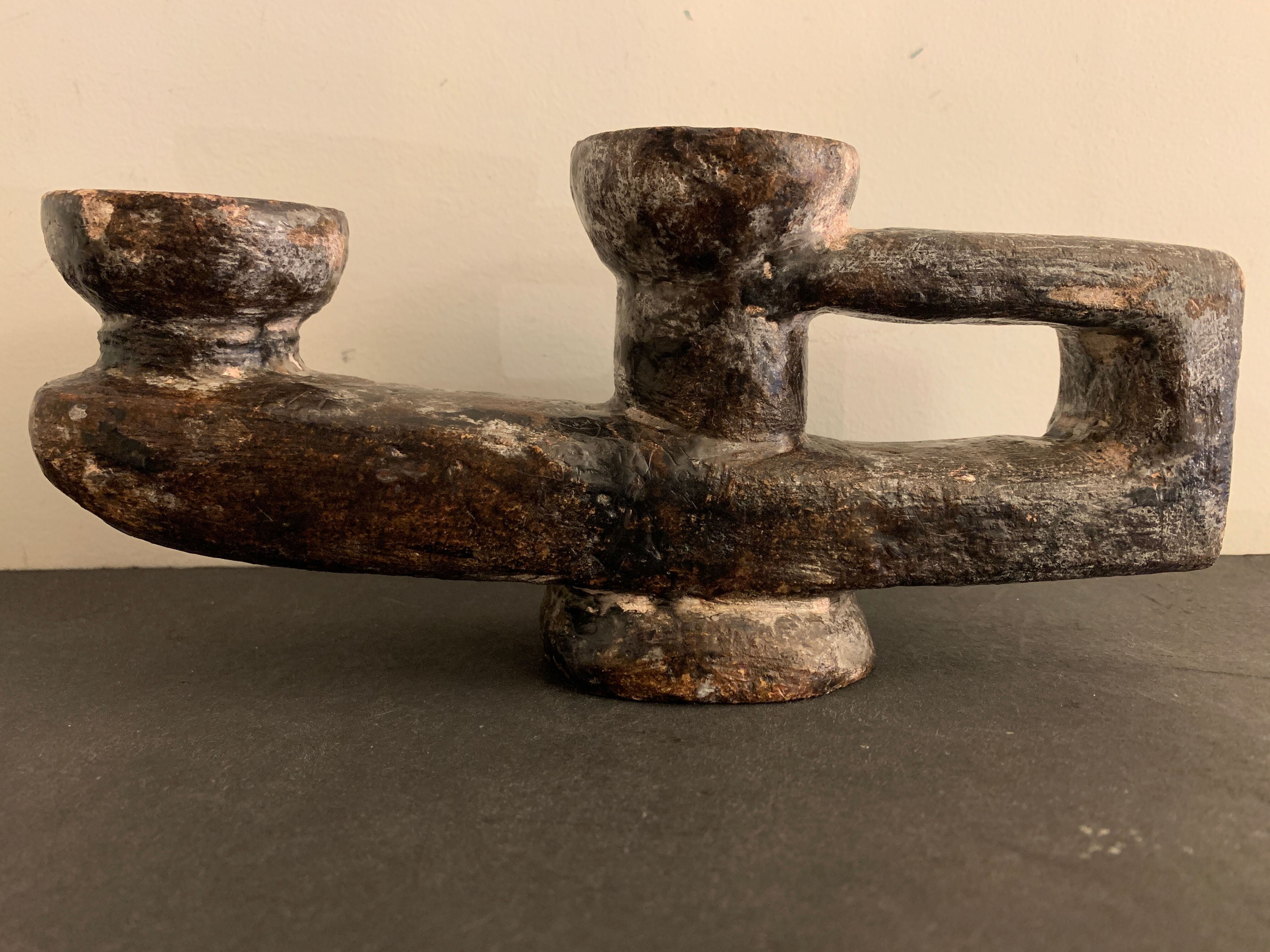 Brutalist ceramic candle holder