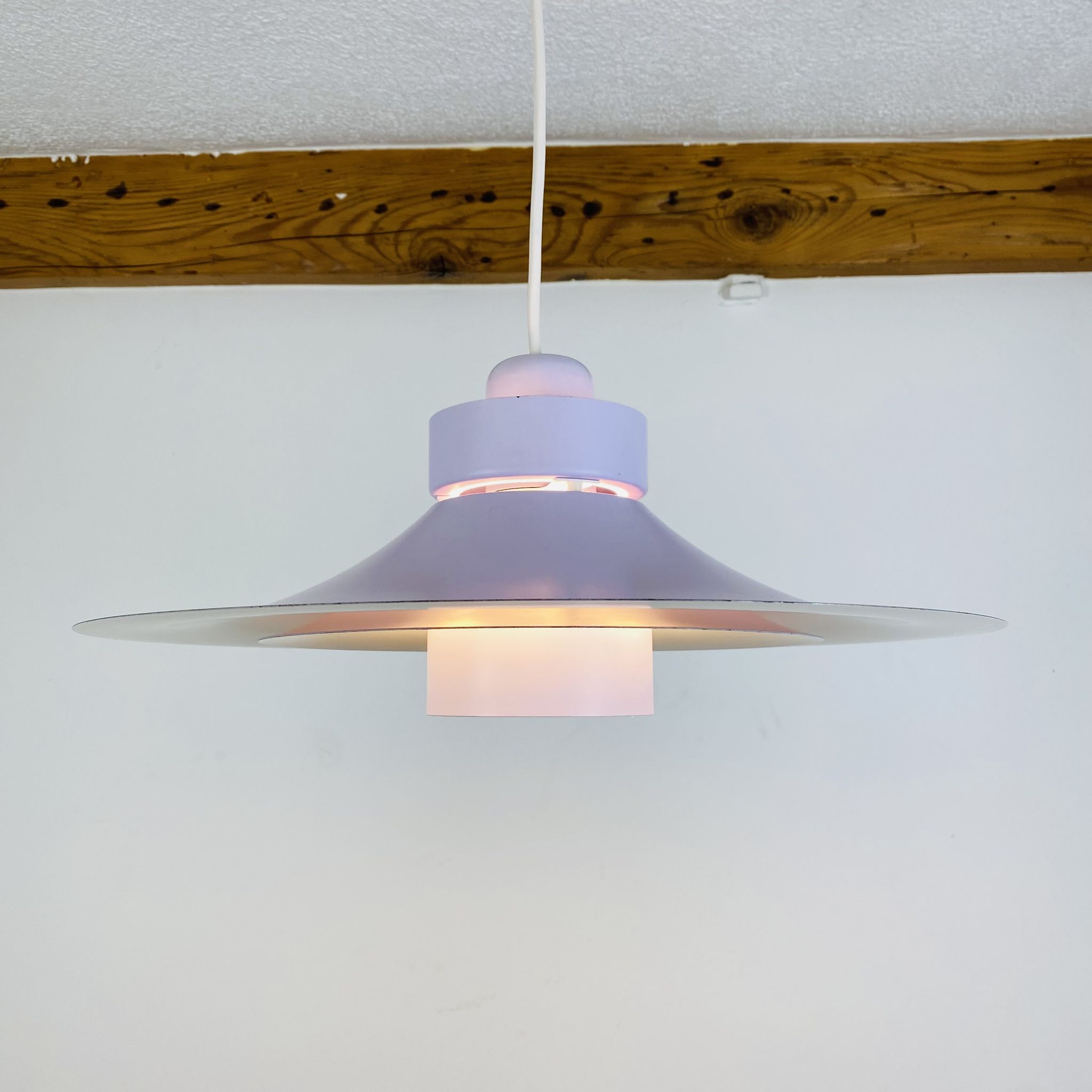 Scandinavian suspension lamp Horn 755 from the 1960s space age in mauve.