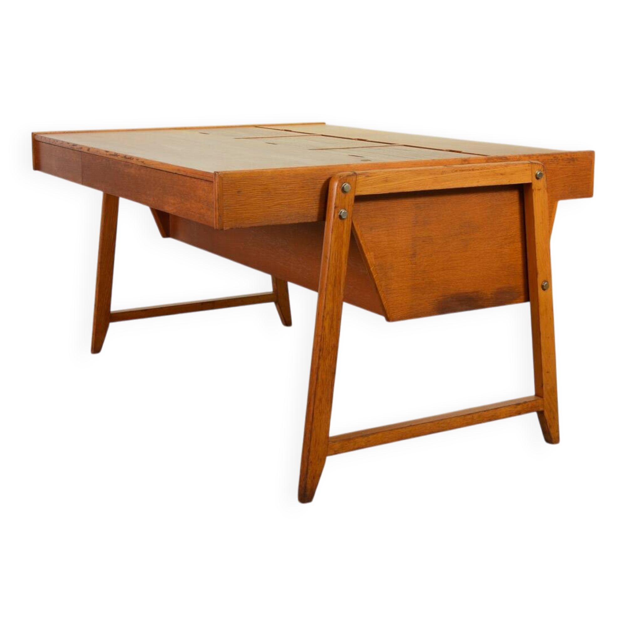 Clausen and Maerus Oak Wooden Design President Writing Desk for Eden 1960s