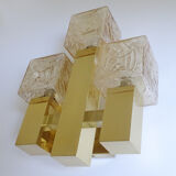 Vintage wall lamp Kalmar Austria, brass glass, 60s