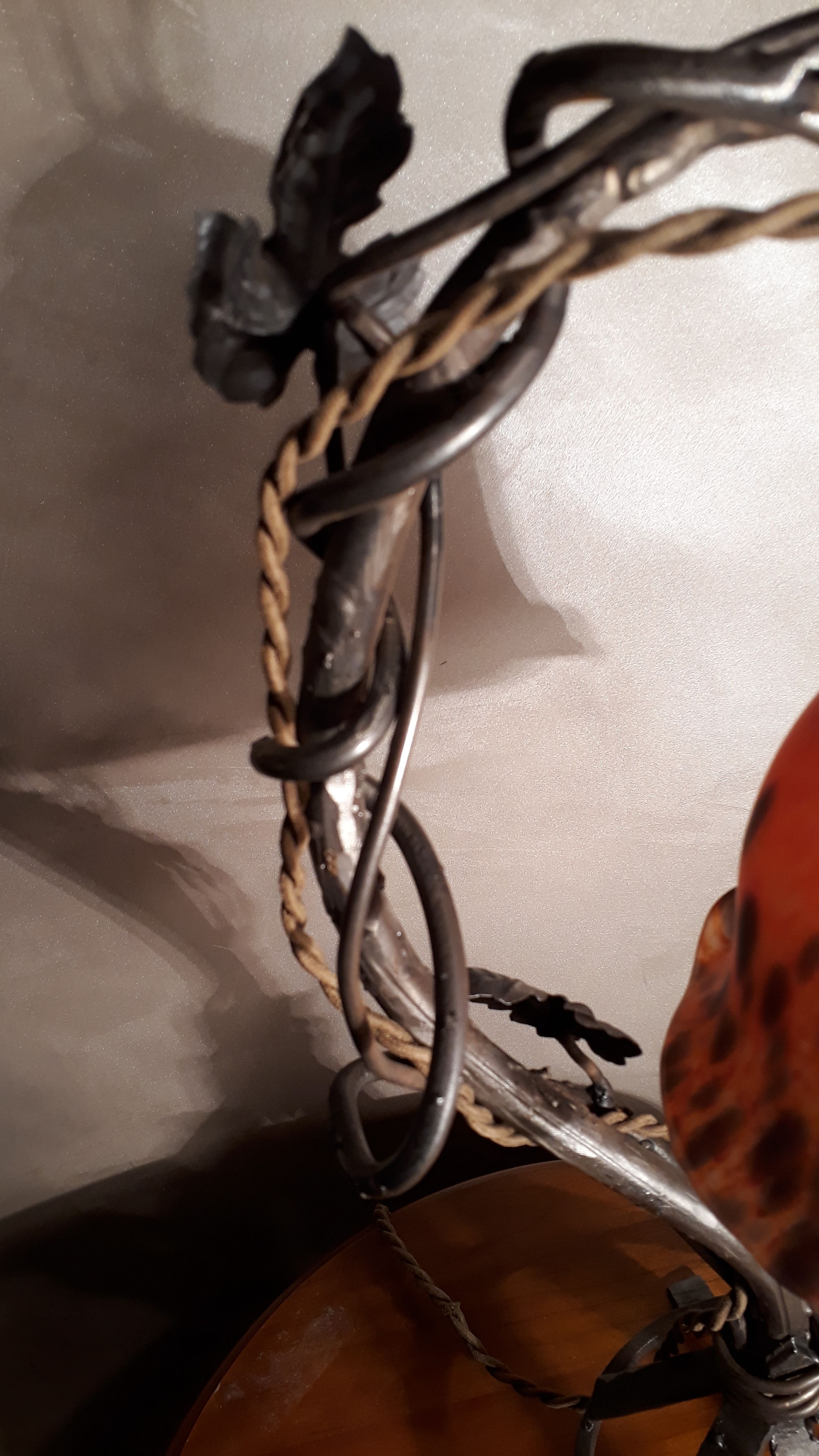 Iron lamp forge art nouveau Brandt ,1900