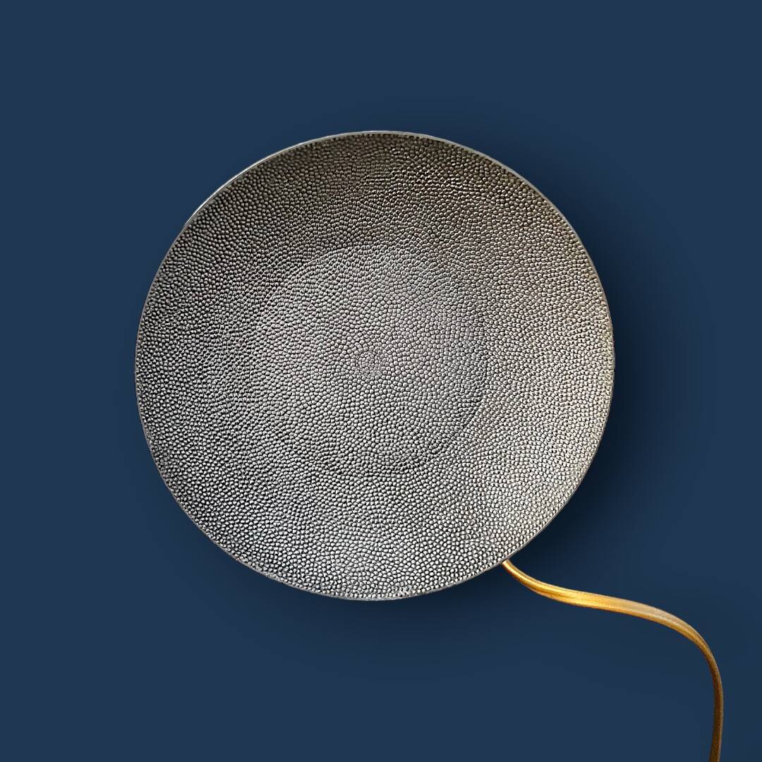 Sculptural metal lamp base – Stylised fish, 1950s