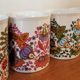 6 cups service, vintage mugs from the 70s, Staffordshire Kiln Craft