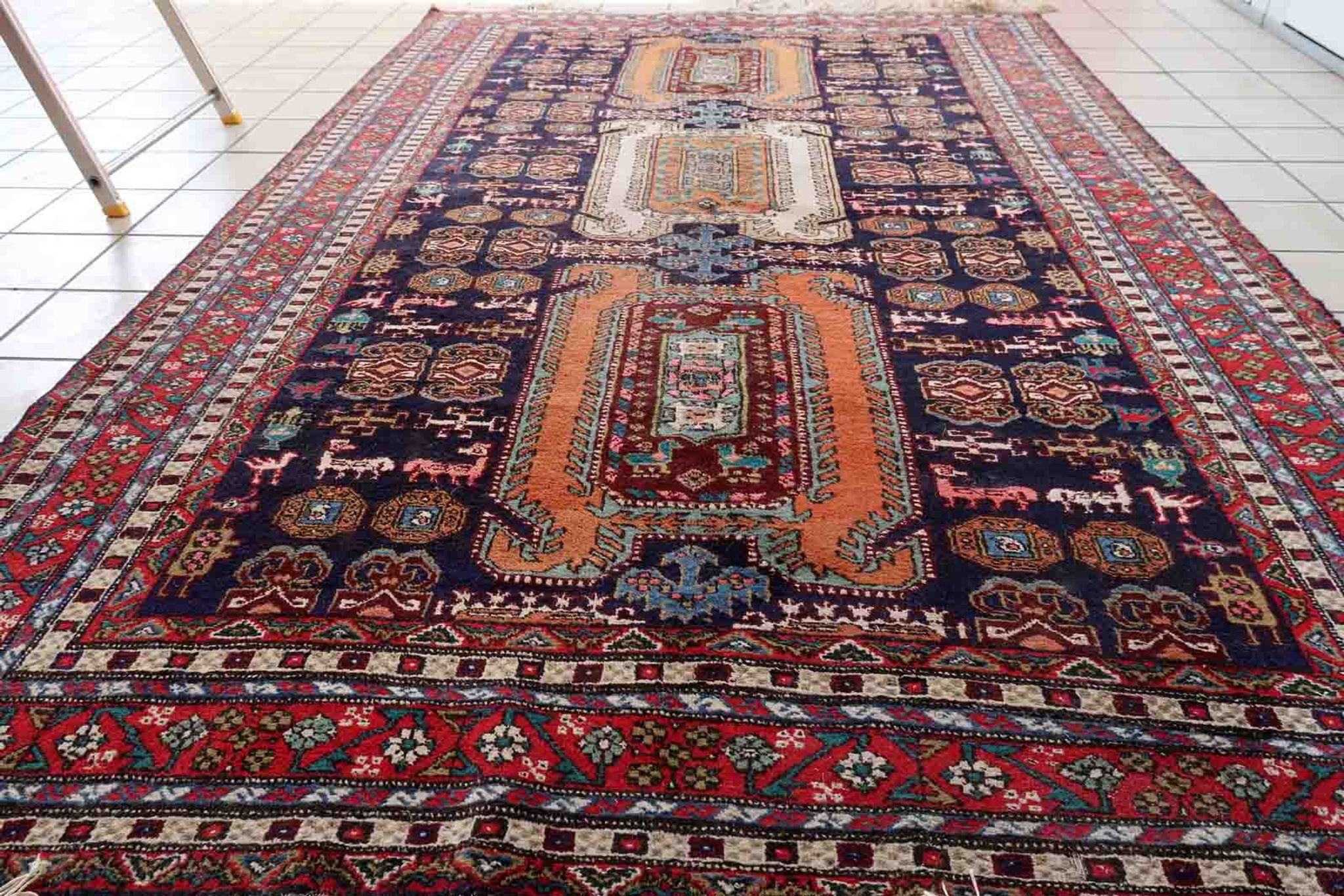 Vintage Armenian carpet Yerevan handmade 169cm x 269cm 1960s