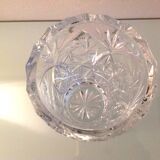 Cylinder vase in chiseled crystal / vintage 60s-70s