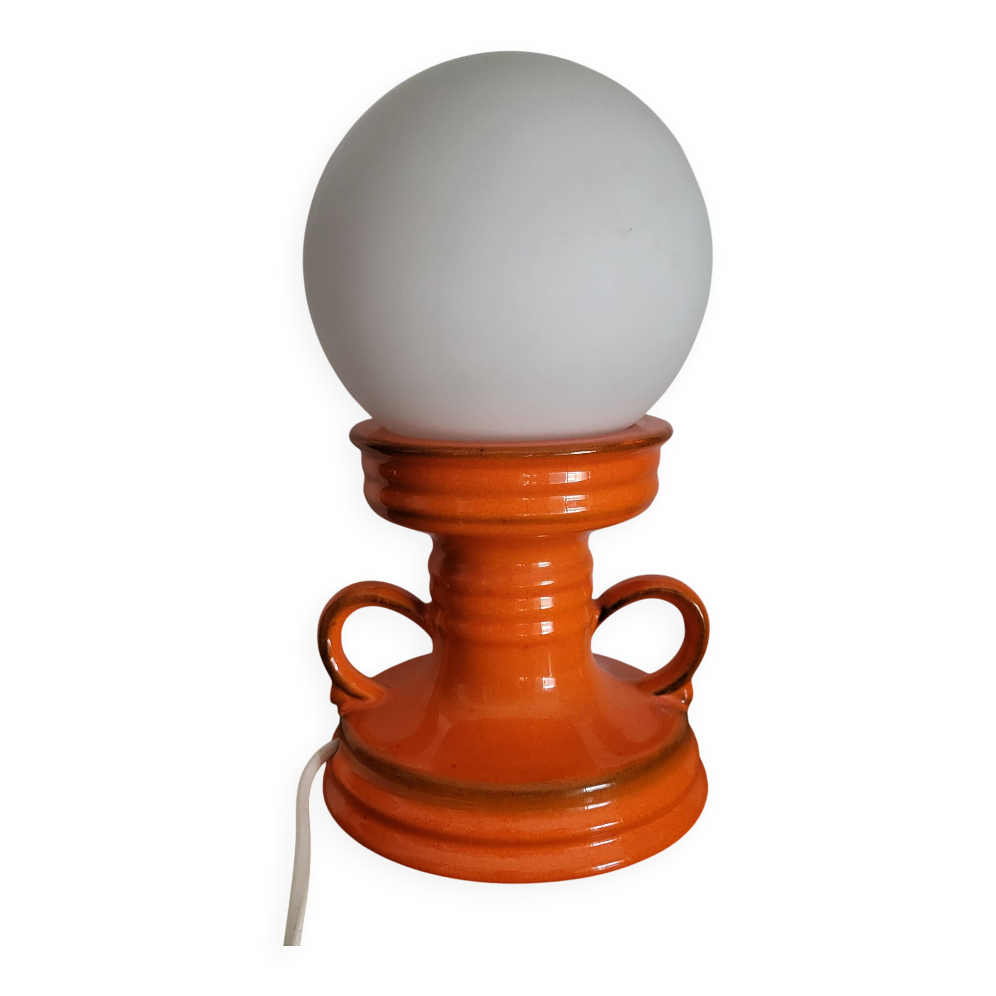 Orange ceramic lamp, Space Age, West Germany, 1960-70