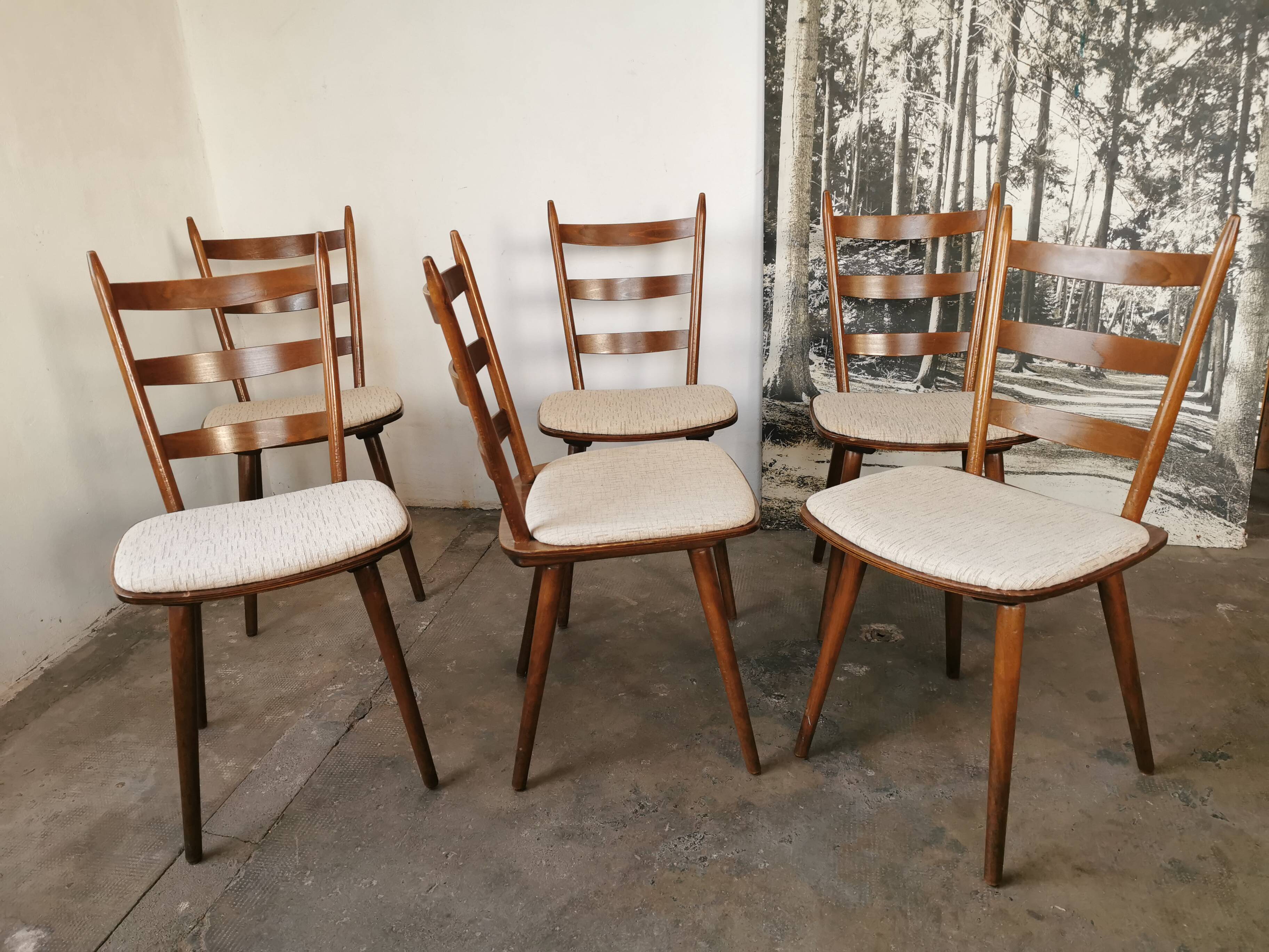 Set de 6 chaises bistrots Hiller, vers 1960