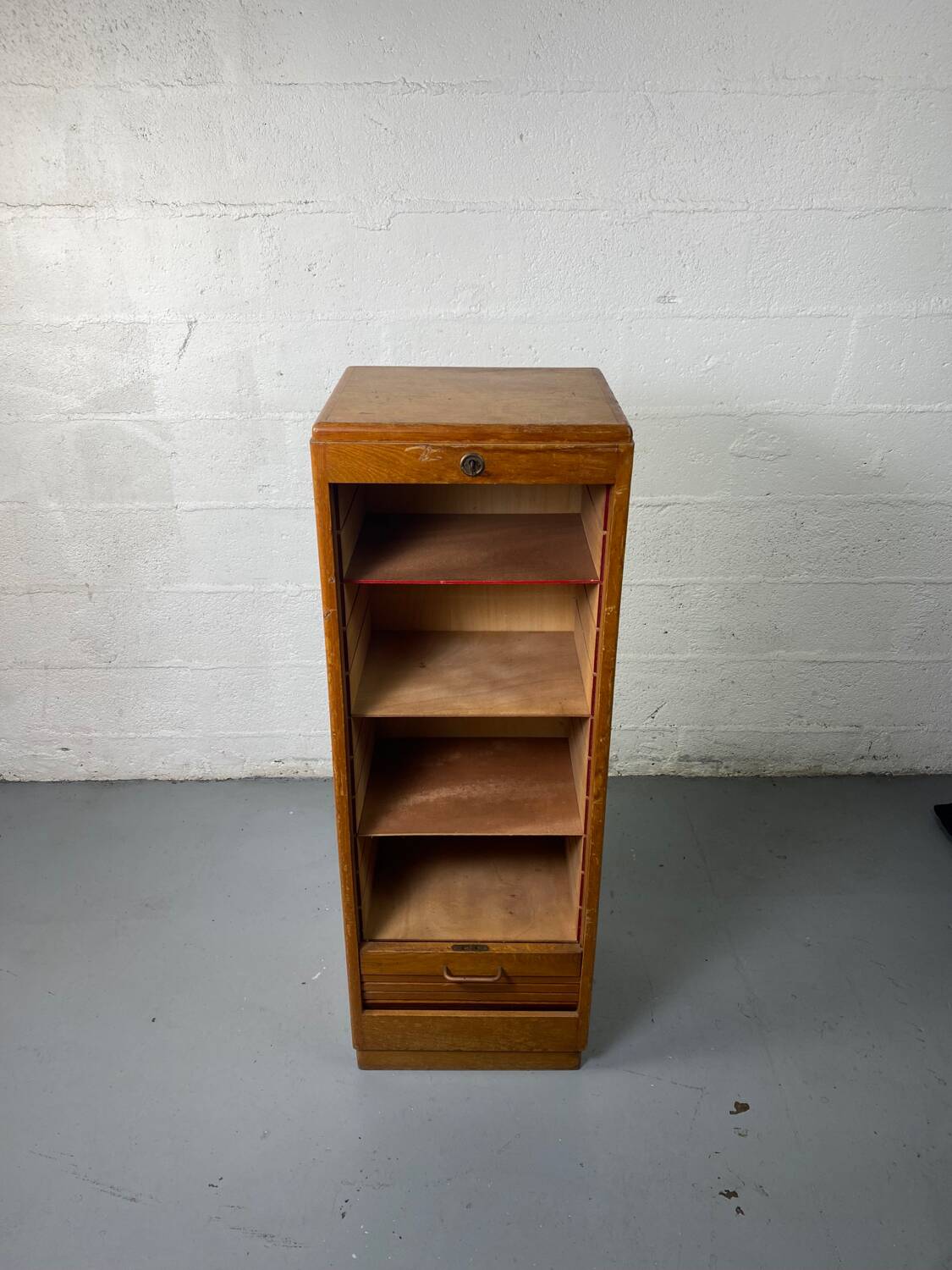 Vintage curtain file cabinet
