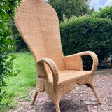 Large rattan armchair
