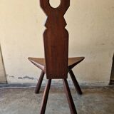 Stool Chair - 20th Century Brutalist Work - Stained Walnut