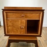 table de chevet en loupe d'orme art déco années 30