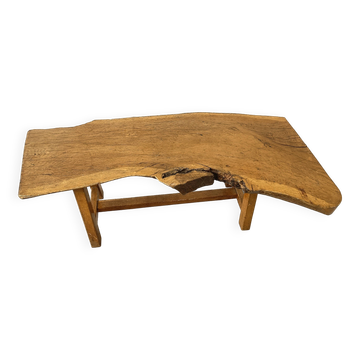 Vintage wooden brutalist coffee table, 1960s