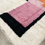 Moroccan Berber carpet boujaad ecru with colorful flat areas 390x292cm