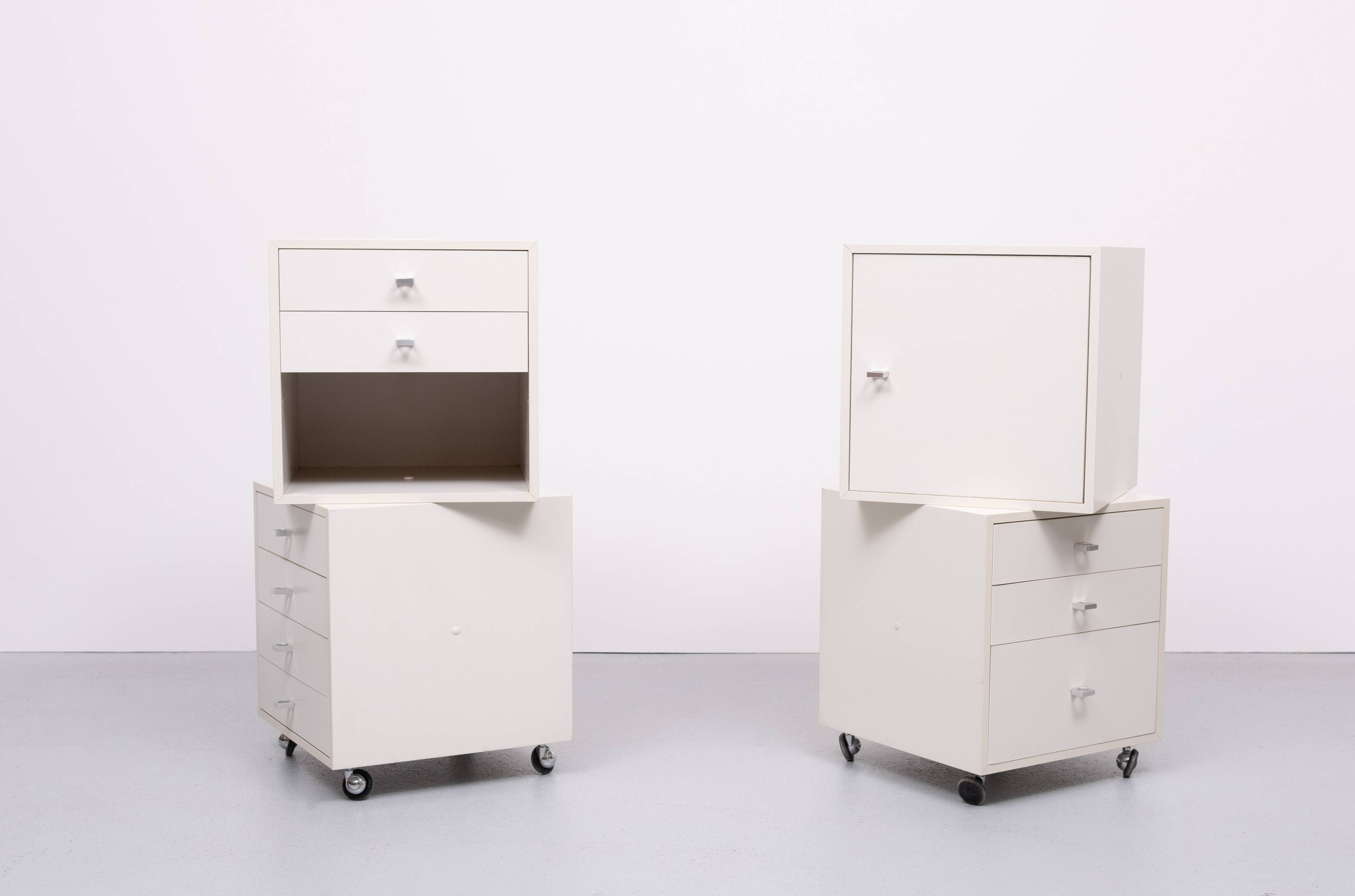 Pair of Q BUS cabinets by Cees Braakman for Pastoe, 1960s