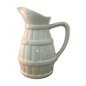 White barrel pitcher