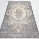 Tapis oriental turc vintage gris et crème