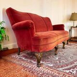 Vintage red baroque armchair / three-seater / sofa / armchair