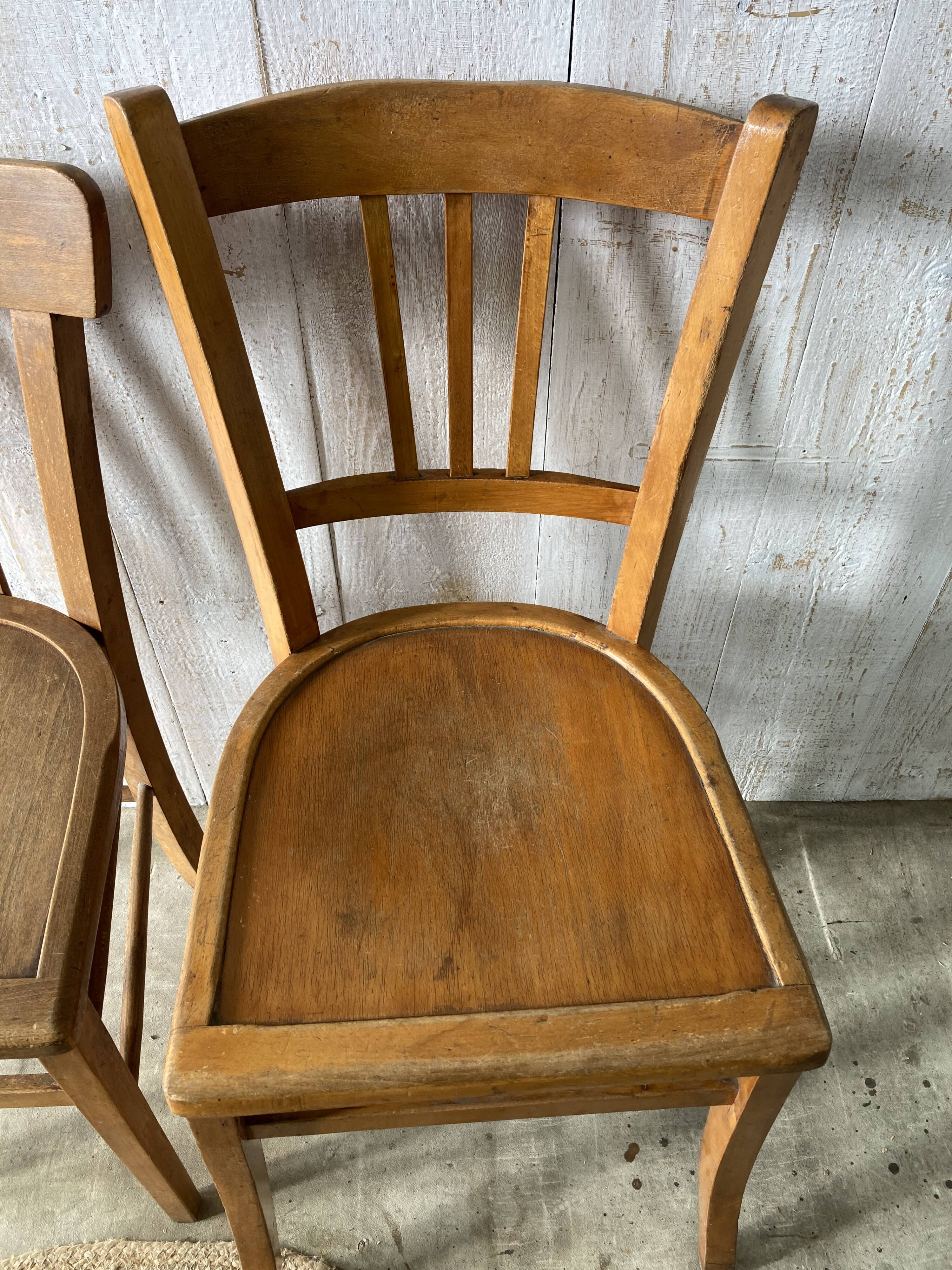 Set of 4 mismatched bistro chairs