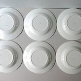 Set of 6 hollow plates, floral decor blue/green