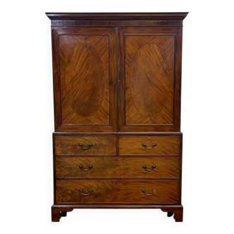 English 19th century 'Linen Press' mahogany wardrobe chest