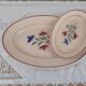 Set of 2 oval dishes trundles 30s earthenware K&G Lunéville model Denise