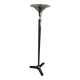Art Deco floor lamp in wood and chromed metal – 1930s
