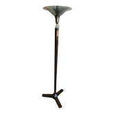 Lampadaire Art Déco en bois et métal chromé – Années 1930