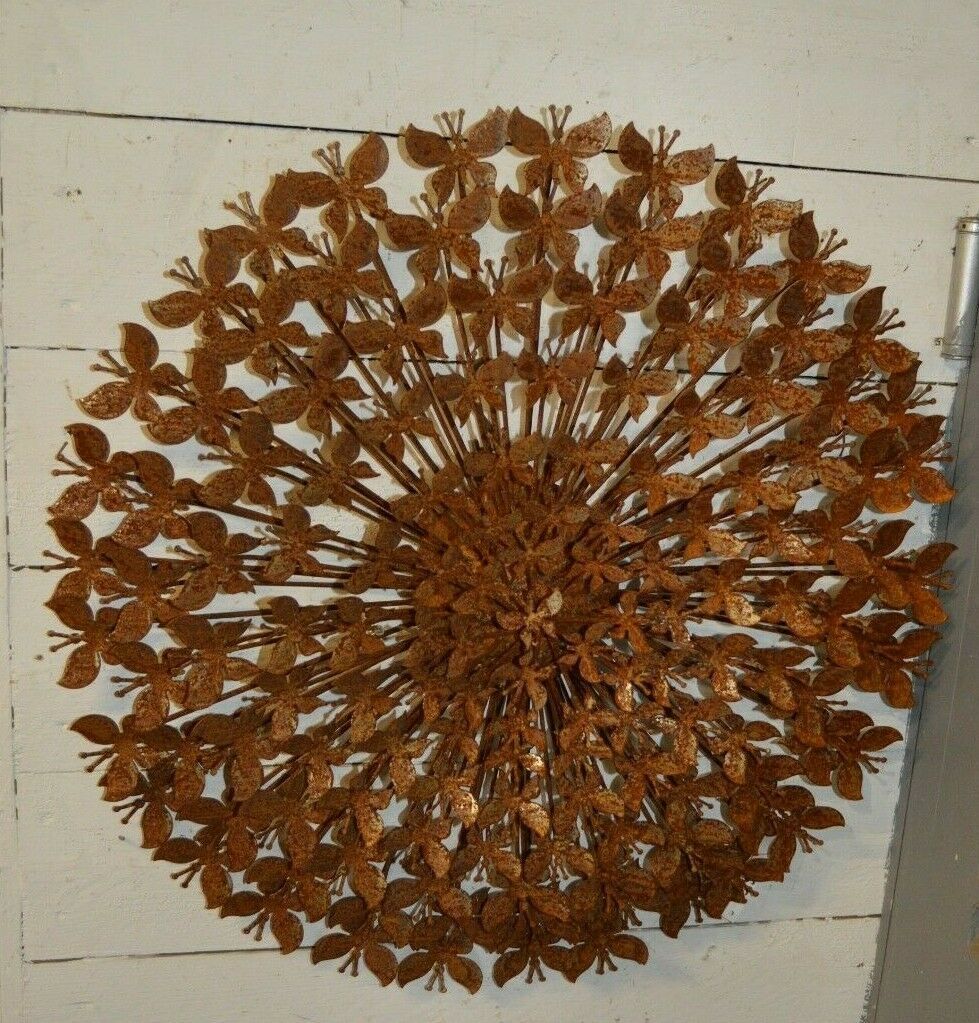 Wrought iron flower with butterflies