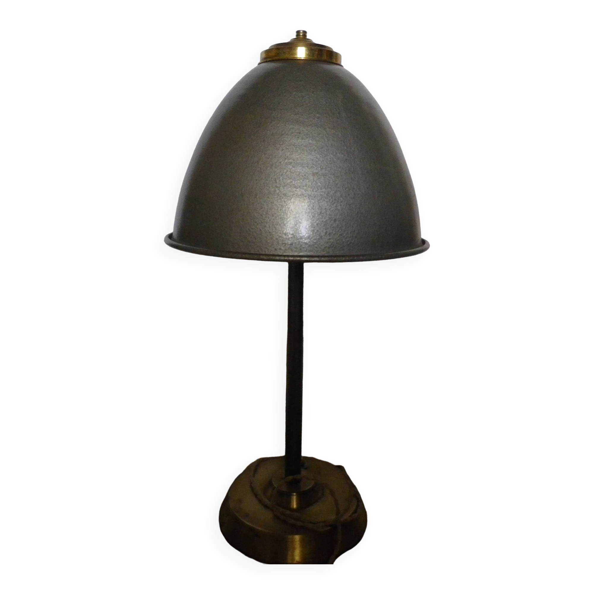 lampe métal socle laiton dorée