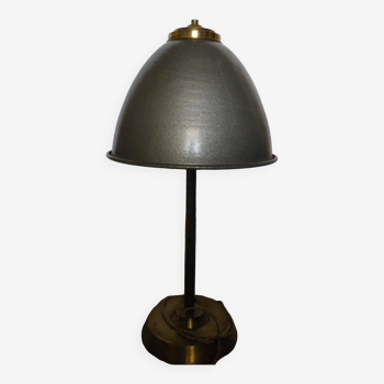 metal lamp with golden brass base