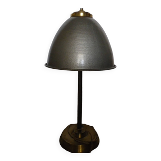 metal lamp with golden brass base