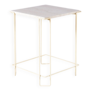 table d'appoint en métal - beige