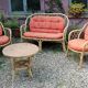 Lounge in rattan and bamboo