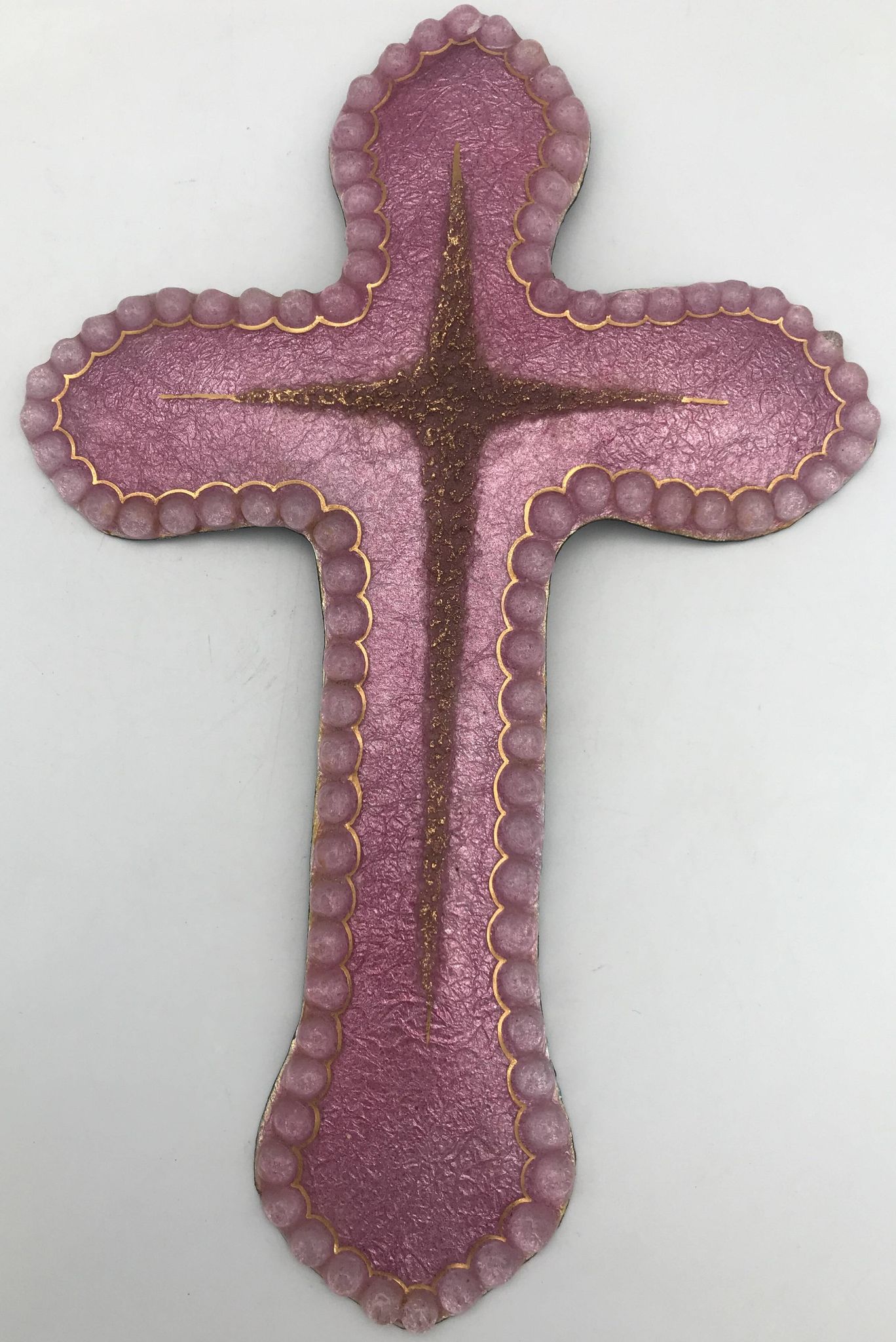 CROIX religieuse murale en émaux d’art sur argent signé P.BONNET, Limoges