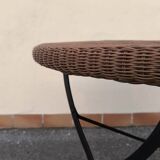 Wicker and wrought iron table 1960
