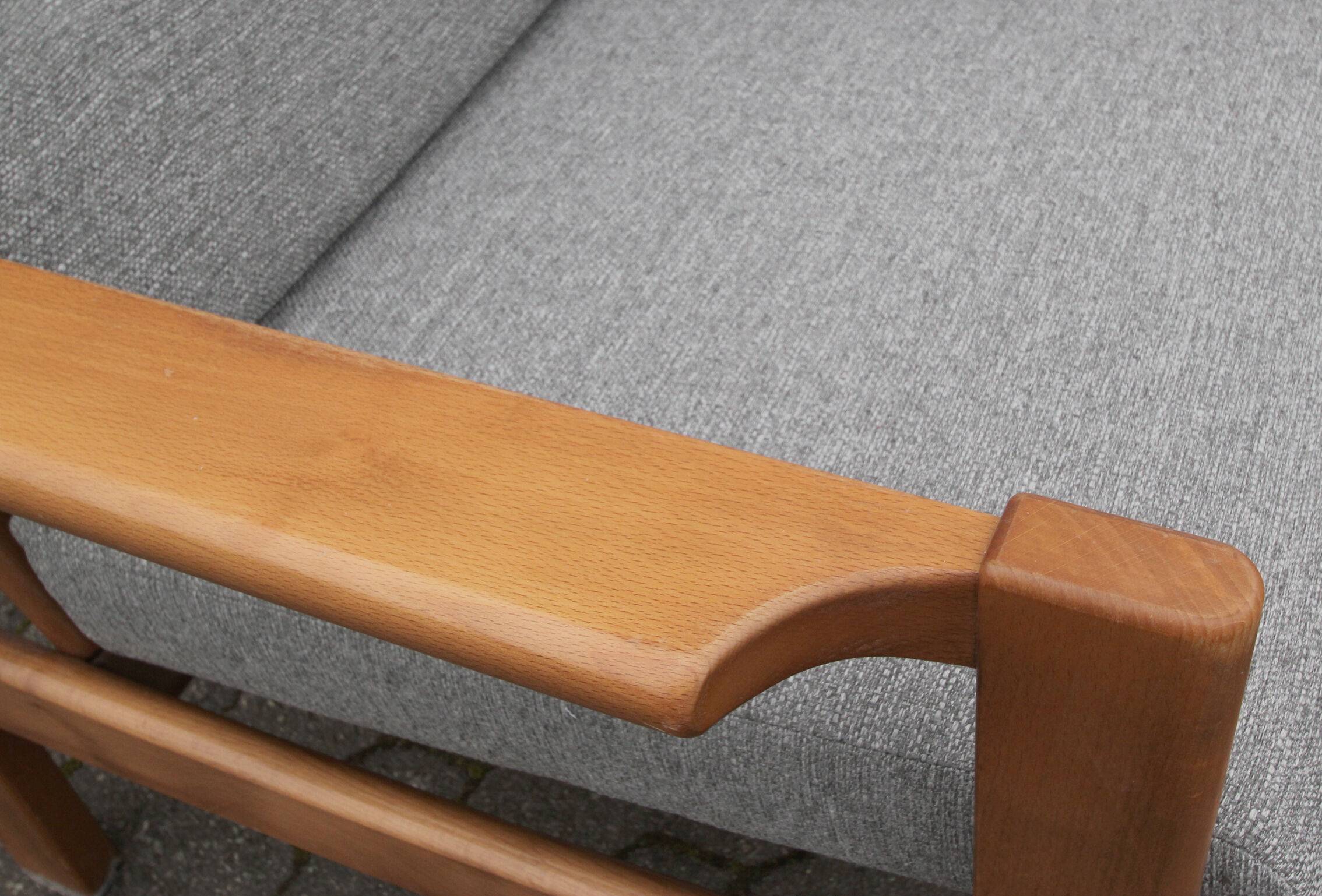 70s armchair in grey fabric