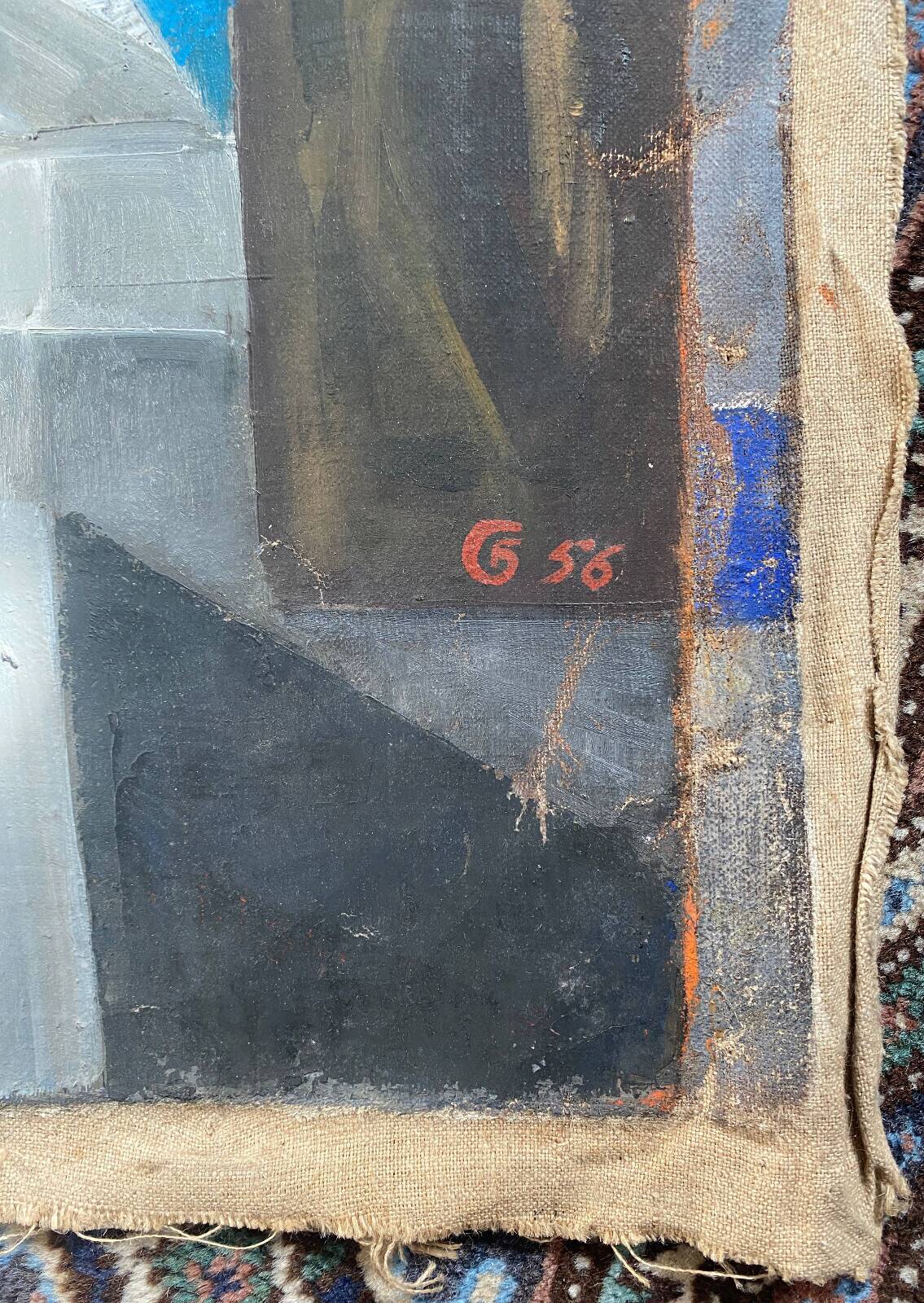 Cubist painting by Guy Feinstein (born in 1929) "The Artist's Studio"