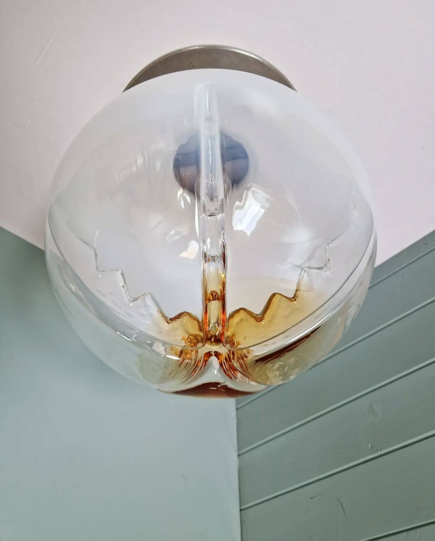 Large Murano glass ceiling light, Mazzega (Italy), 1970.