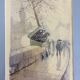 Tableau Les Bouquinistes signé H Tellier aquarelle