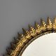 Midcentury bohemian Hollywood Regency Spanish gilt metal sun mirror, 1960s