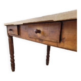 Old rustic farm table 2 drawers 1900s - 1m62