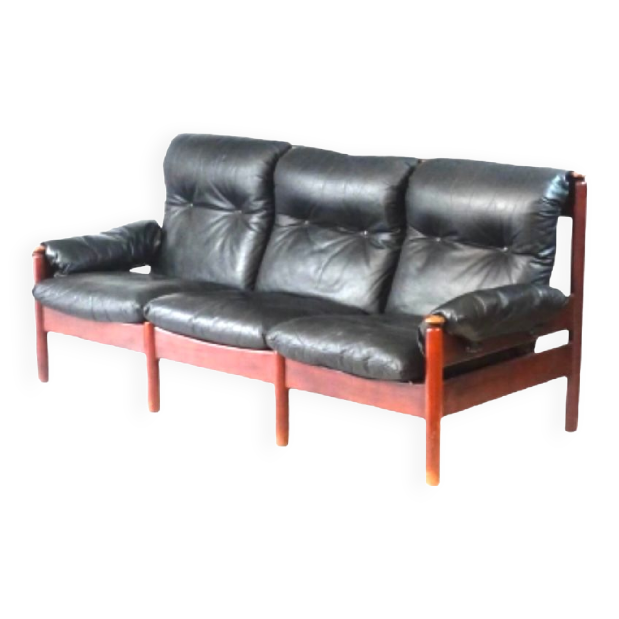 Vintage Scandinavian leather sofa