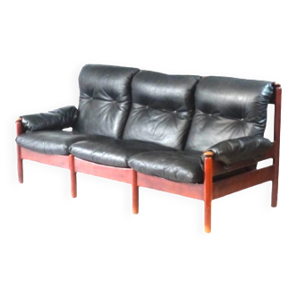 Vintage Scandinavian leather sofa