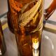 service 3 glasses and decanter color dark amber and gold 1970