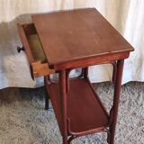 Curved solid wood side table - early 20th century