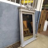 Grey patinated beveled mirror