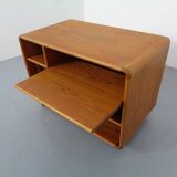 Small rollable teak media sideboard from Dyrlund, 1970s