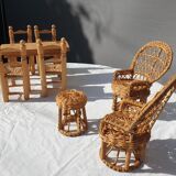 Lot 8 miniature vintage toys tables and seats