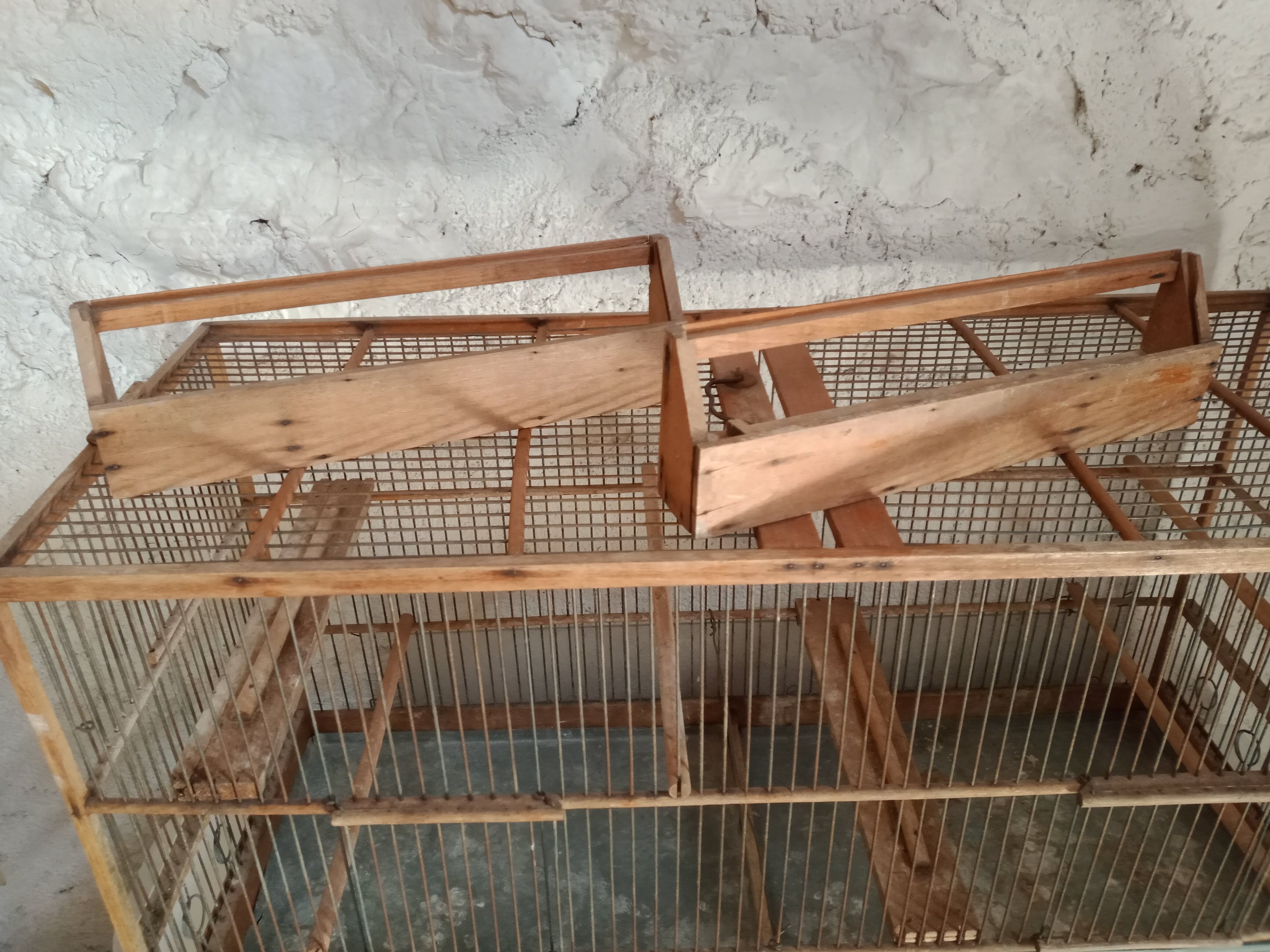 Old wooden and metal cage