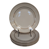 Ensemble de 6 assiettes plates en porcelaine Frise dorée